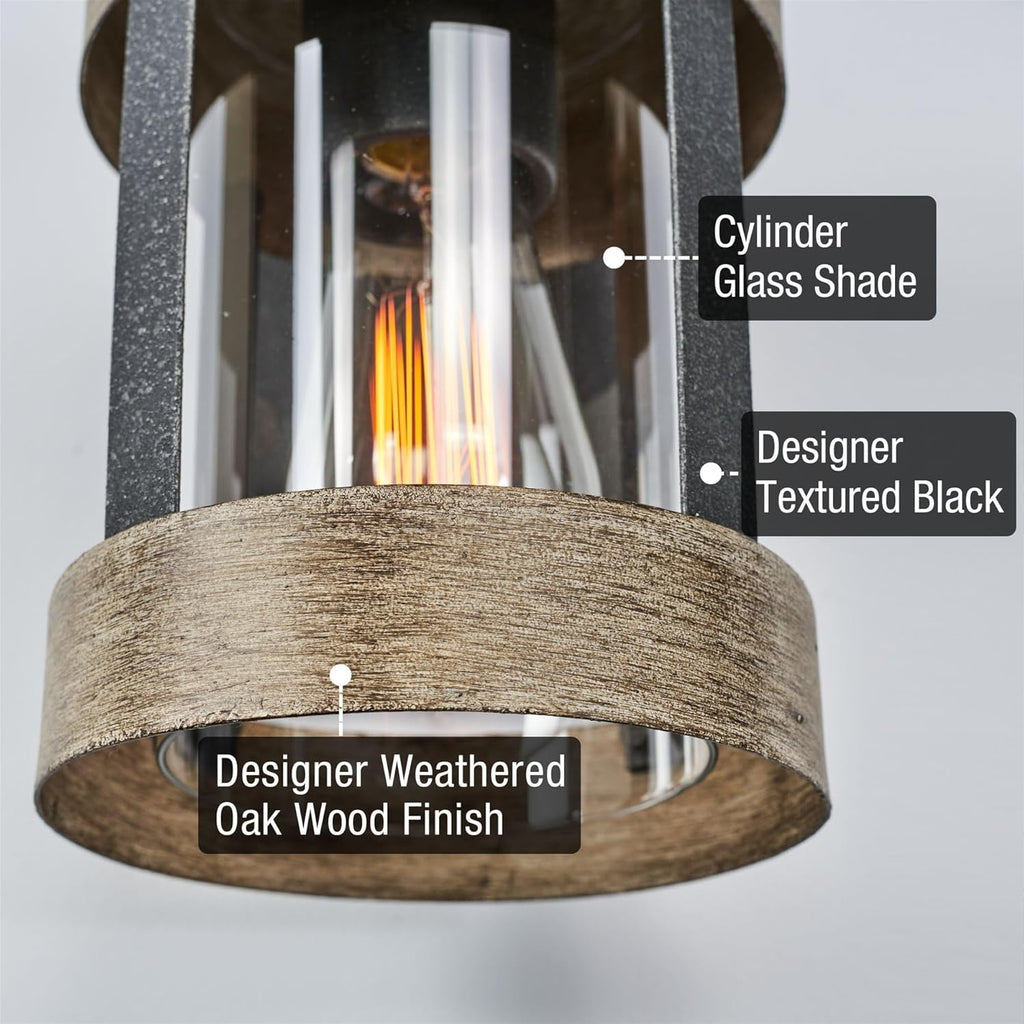 Rochester 14" Modern Farmhouse Outdoor Wall Lantern with Clear Glass Shade