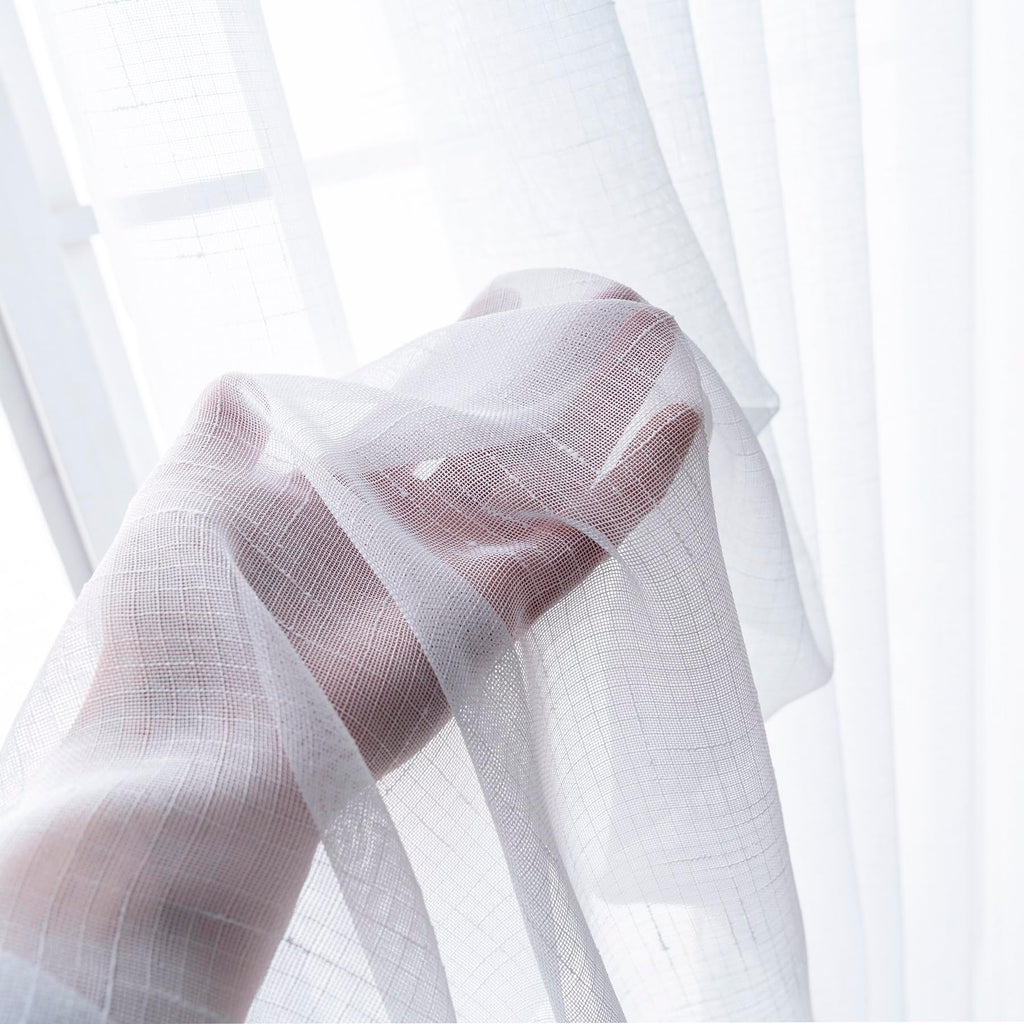 White Sheer Curtains 90 Inches Long Pinch Pleat Ceiling Curtains & Drapes