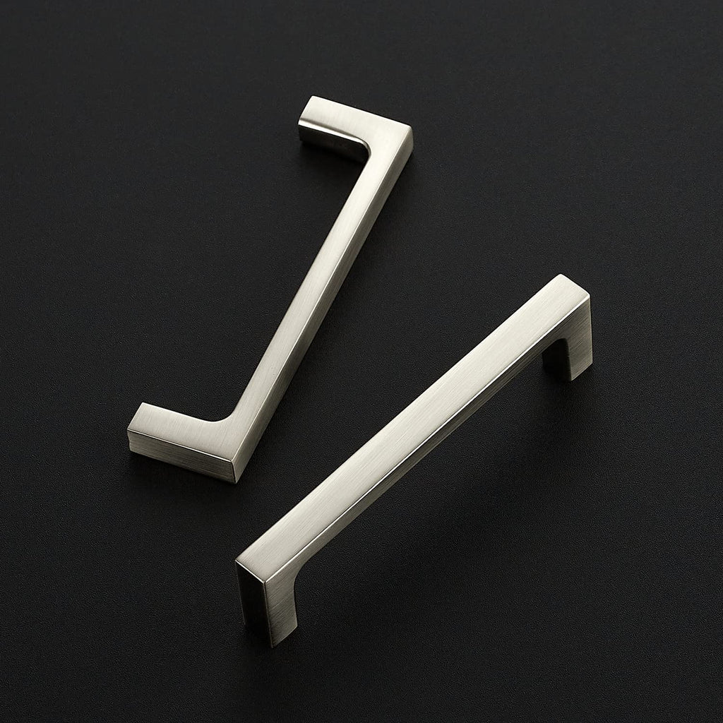 Brushed Nickel Cabinet Handles Square Pulls, 3-3/4 Inch, 25 Pack