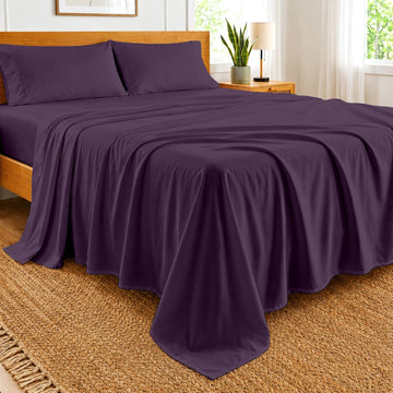 Bed Sheets 4 Piece 100% Egyptian Cotton 600 Thread Count Soft Crisp Cooling Cotton Luxury Hotel Sheets Thick with 16"