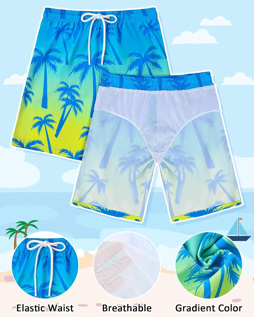 Boys Two Piece Rash Guard Swimsuits Sets Kids Short Sleeve Swimsuits Bathing Suit Swim Trunks Swimwear Set