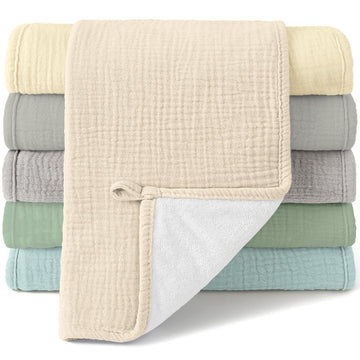 Muslin Burp Cloths, 100% Cotton Baby Burping Clothes, Large Extra Soft Absorbent for Unisex Newborn Boy and Girl