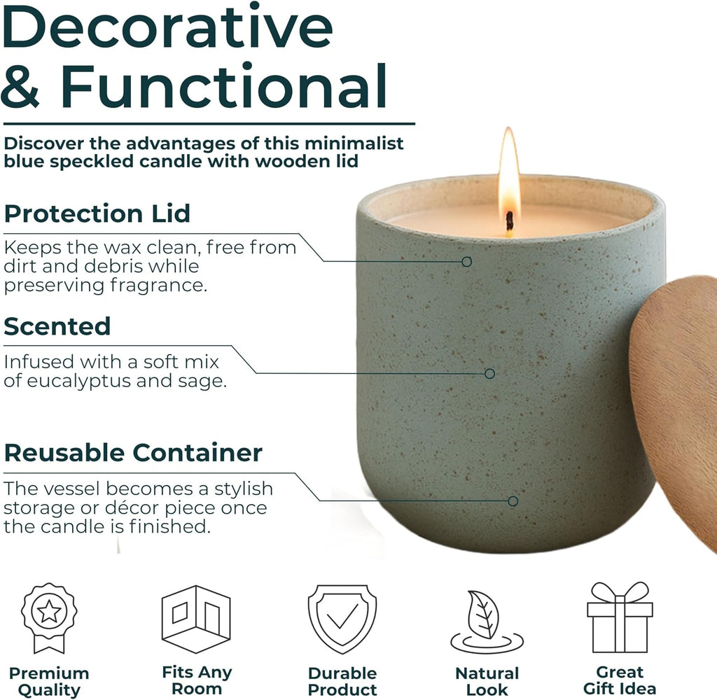 Ceramic Candle Candles - Scented Candles for Relaxation and Daily Wind-Down or Bathroom Home Decor Display