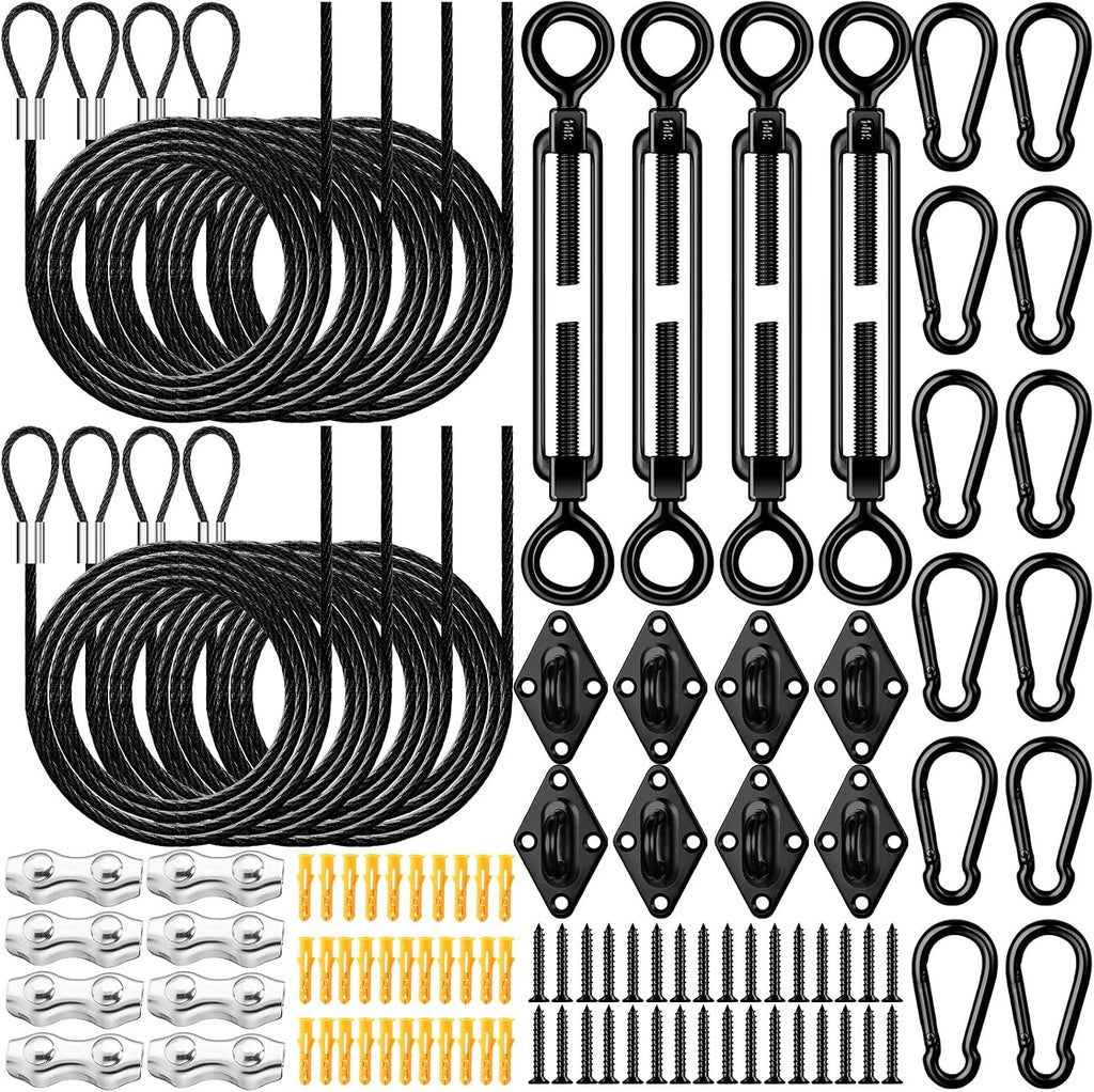 Sun Shade Sail Hardware Kit,Black,Classic Style | Sails Installation Kits, 304 Stainless Steel Accessories Set
