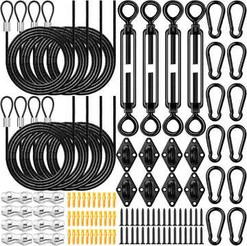 Sun Shade Sail Hardware Kit,Black,Classic Style | Sails Installation Kits, 304 Stainless Steel Accessories Set