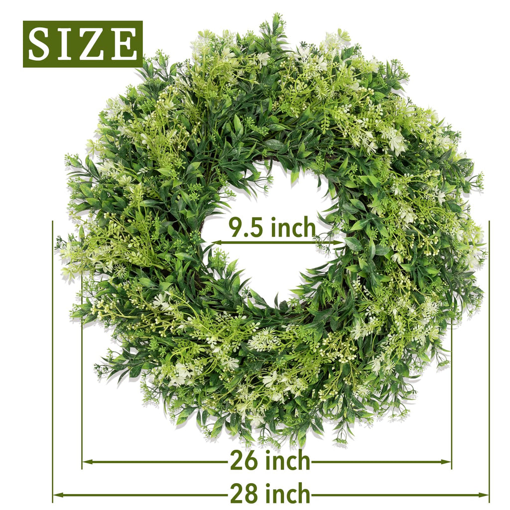 28 Inch Large Eucalyptus Wreaths for Front Door Artificial Green Leaves Greenery Indoor Outdoor Wreath Home Decor