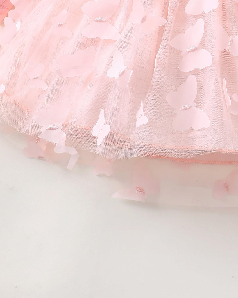 Baby Girl Tulle Tutu Dress Pink Butterfly Fall Winter 1st Birthday Outfits for Baby Girl Shower Gifts Boho Fairy