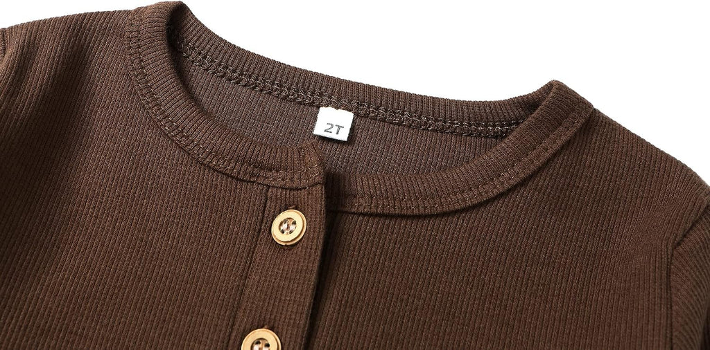Toddler Boys Henley Shirts Long Sleeve Cotton Tshirt for Kids