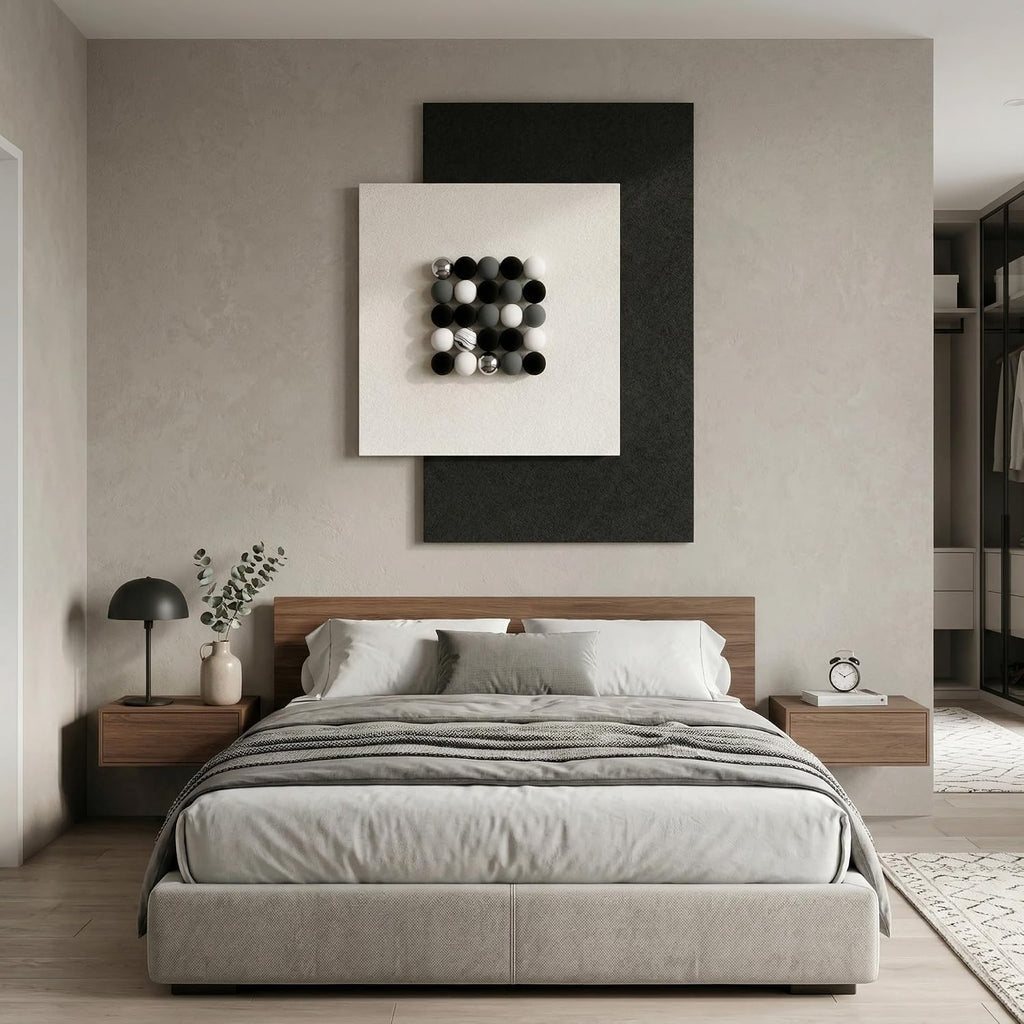 3D Wall Art Extra Large Sandstone Textured Wall Decor, Modern Black and White Abstract Artwork for Walls, Minimalist - Set of 3