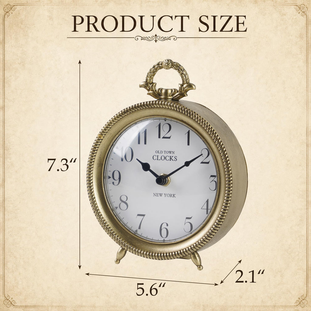 Vintage Table Clock Non-Ticking Battery-Operated