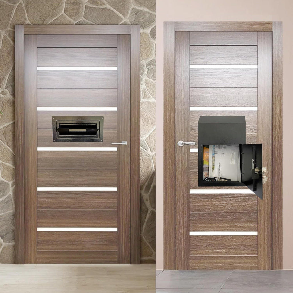 Door Drop Box, Mail Slots for Mail, Rent, Deposit, and Night Key - Black