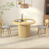 41 in-78 in Extendable Dining Room Table for 4-8, Round Expandable Kitchen Table with Fluted Base, Modern Farmhouse