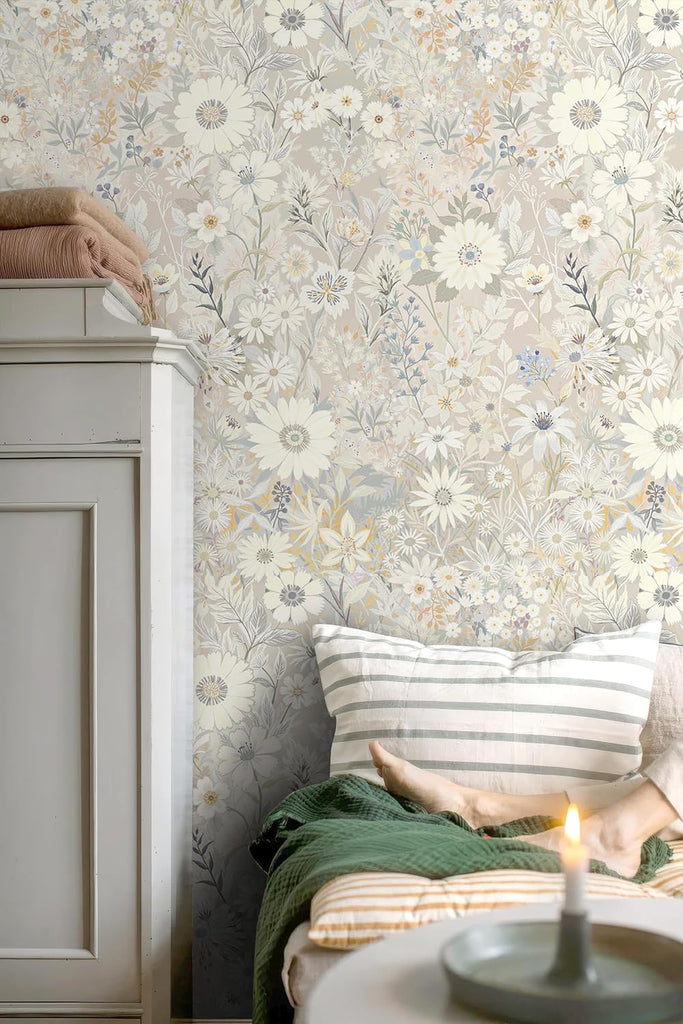 Peel and Stick Wallpaper Floral Contact Paper ,Cabinets | Vinyl Textured Stick on Wall paper DIY Self-adhesive