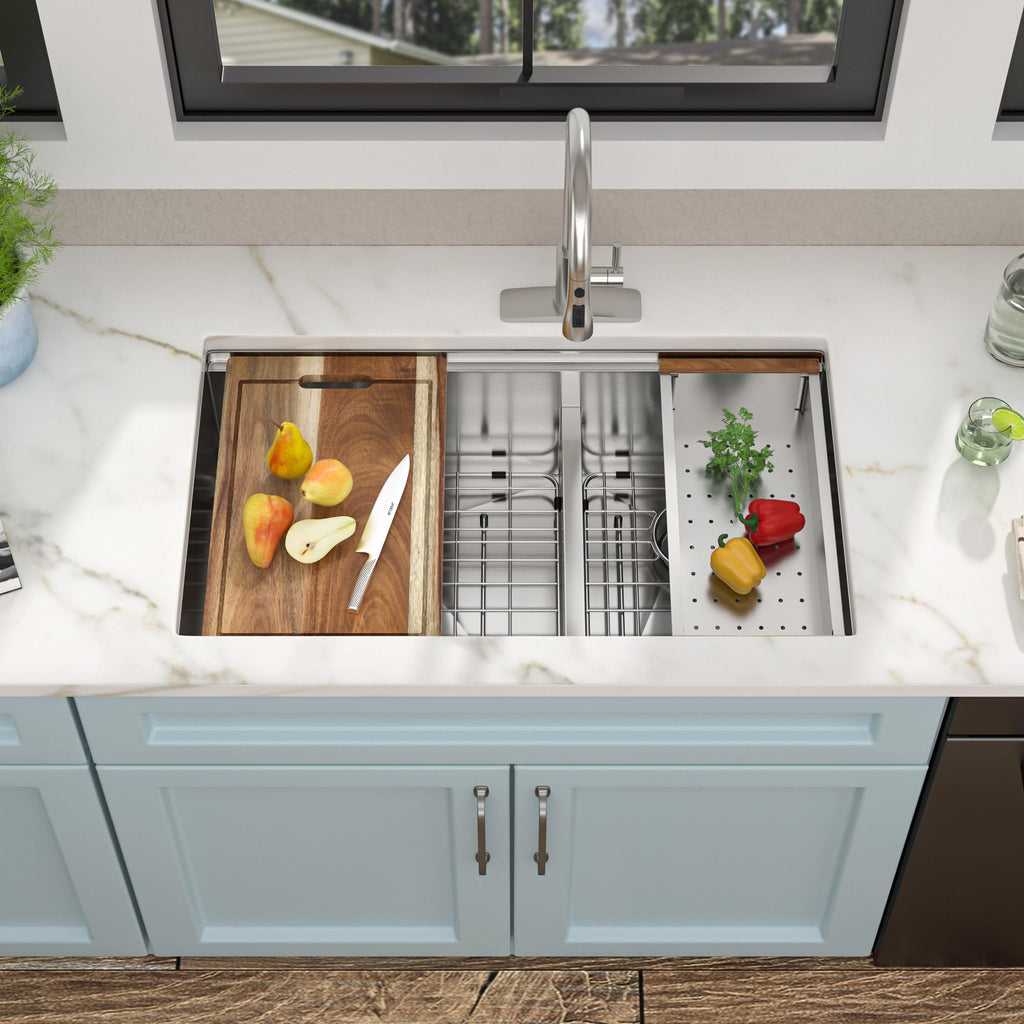 32"x19" Undermount Double Bowl Kitchen Sink