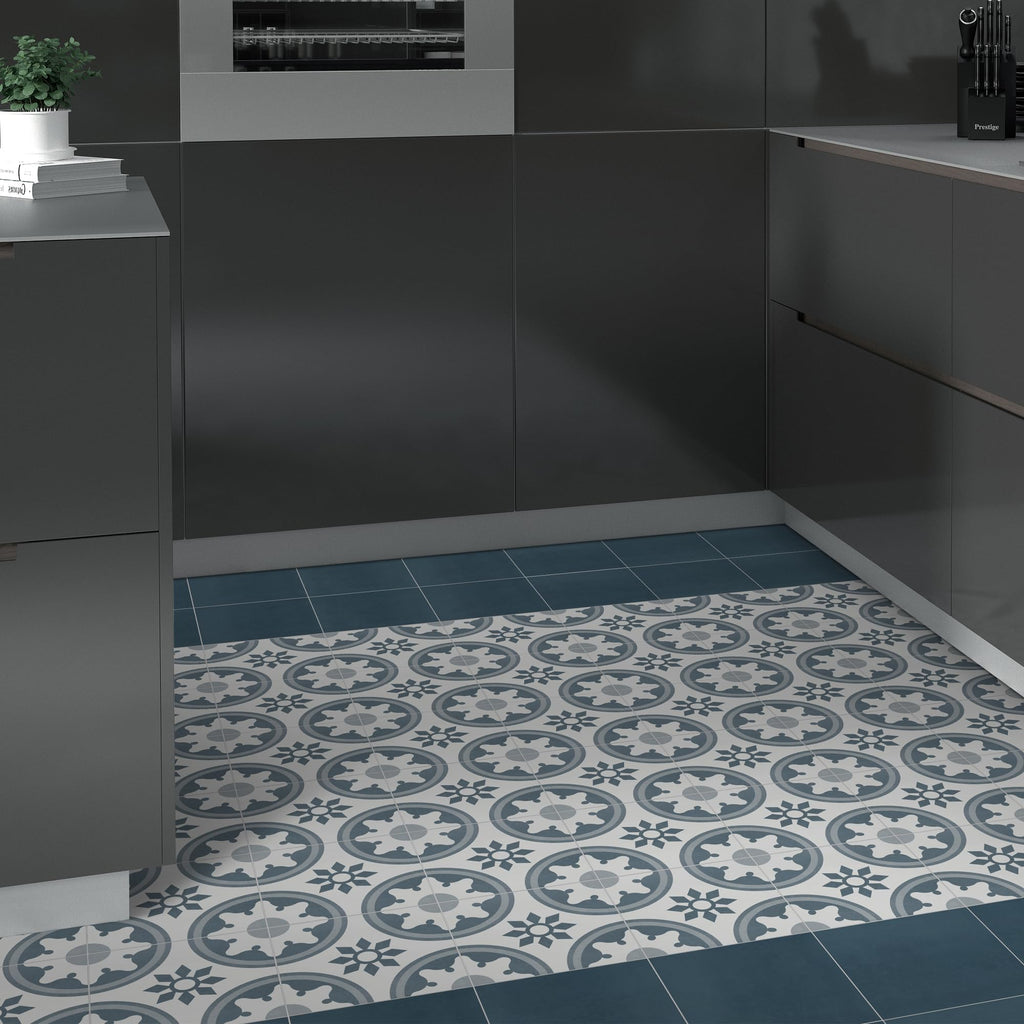 16-Pack Peel and Stick Floor and Wall Tile Bathroom, 9" x 9" Stone Composite Self Adhesive Vinyl Flooring Patterned