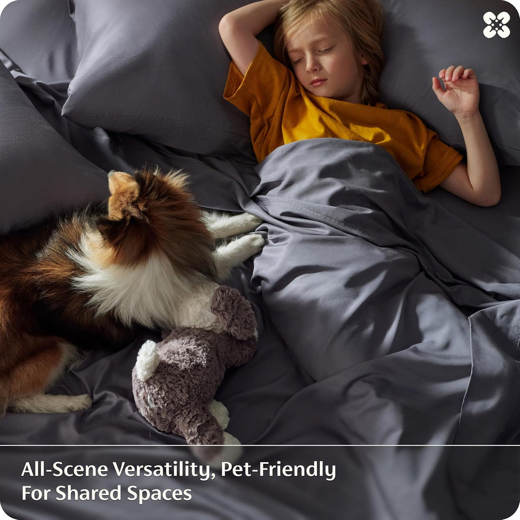 Queen Sheet Set, Cooling Sheets for Queen Bed Set, Rayon Derived from Bamboo, PureWoven, Breathable & Soft, Deep