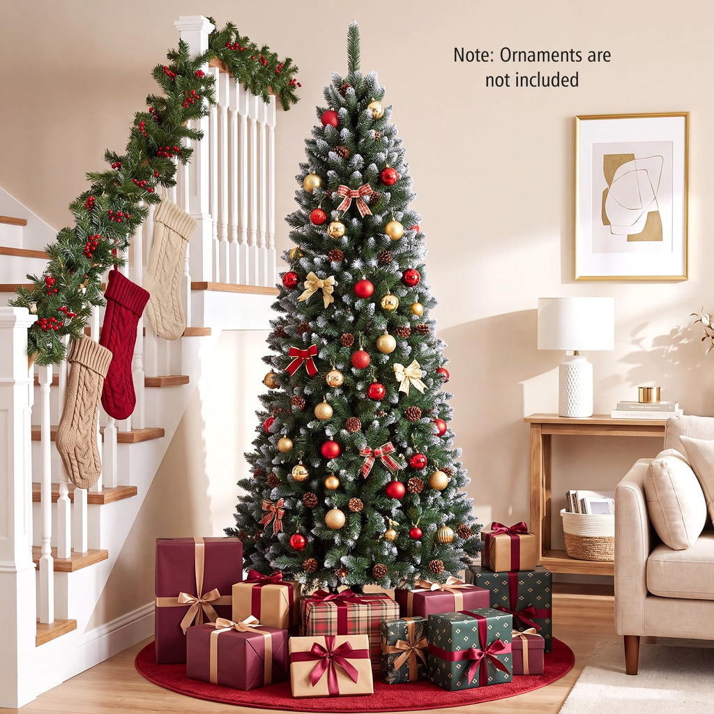 7.5 FT Artificial Christmas Tree, Slim Pencil Xmas Tree