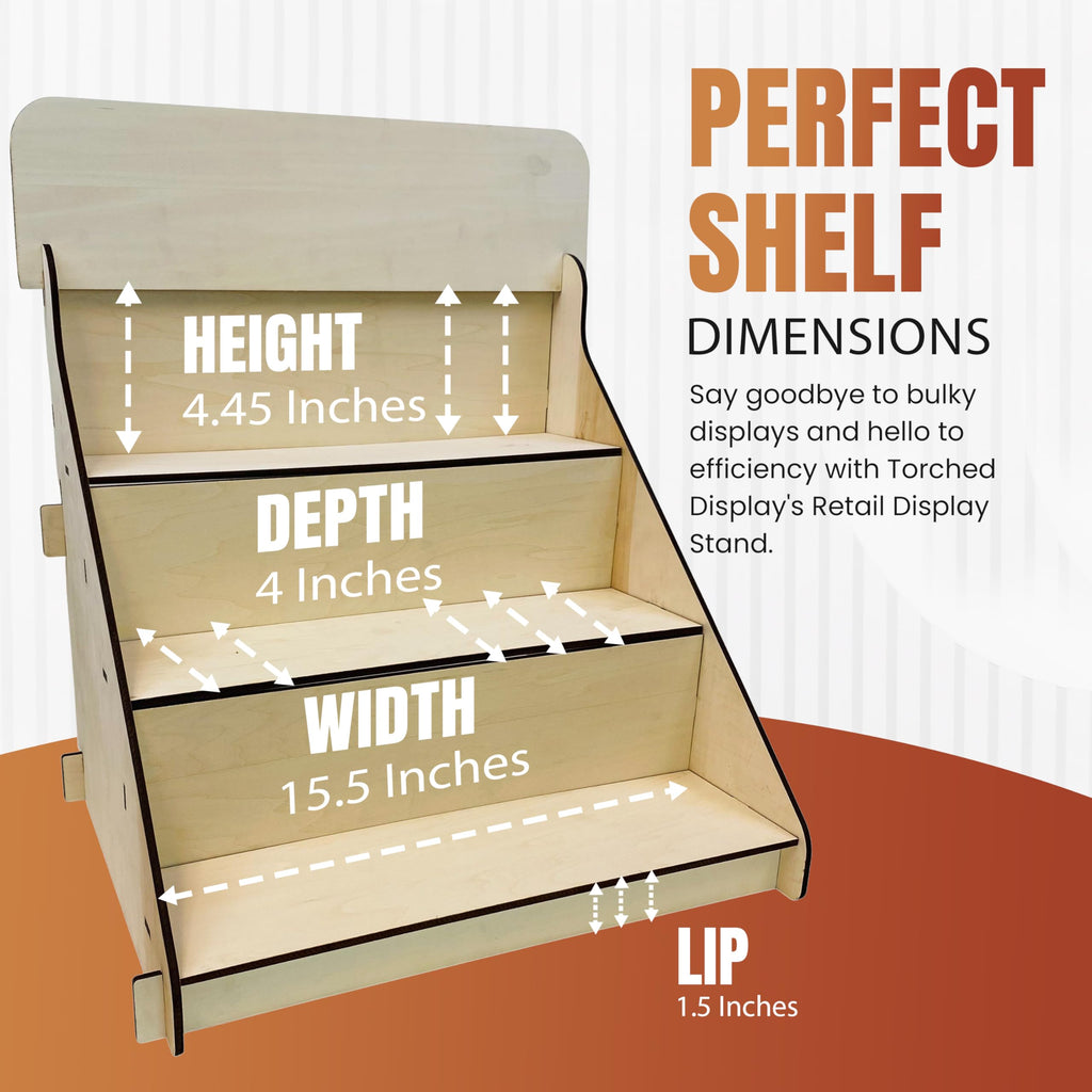 Wooden Portable Retail Table Display Stand Countertop 3 Step Riser Craft Shows, Farmers Markets Tradeshows...