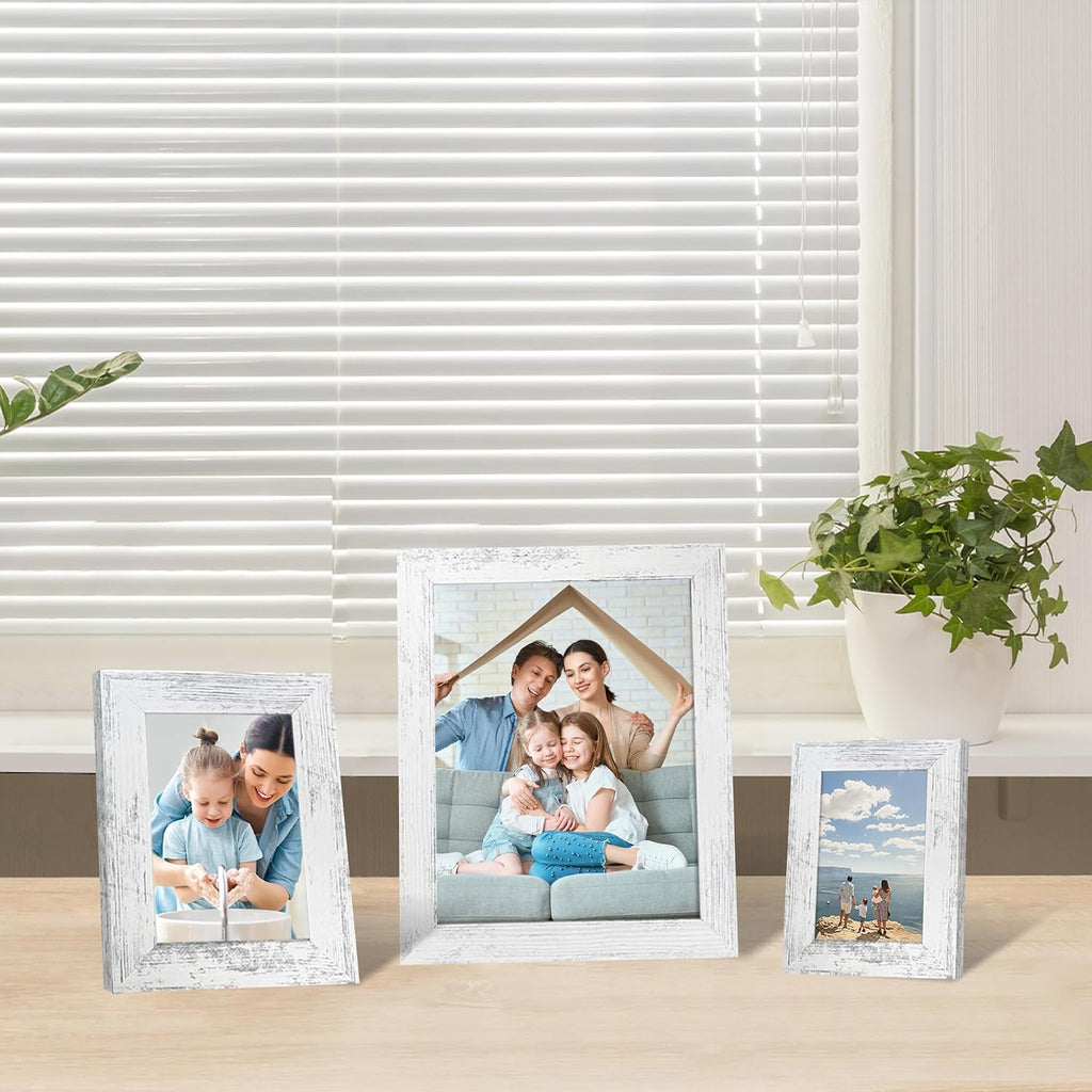 Collage Picture Frames Set of 10, Wall Decor for Mounting or Tabletop Display, Family Photo Gallery Frame Set - Multi