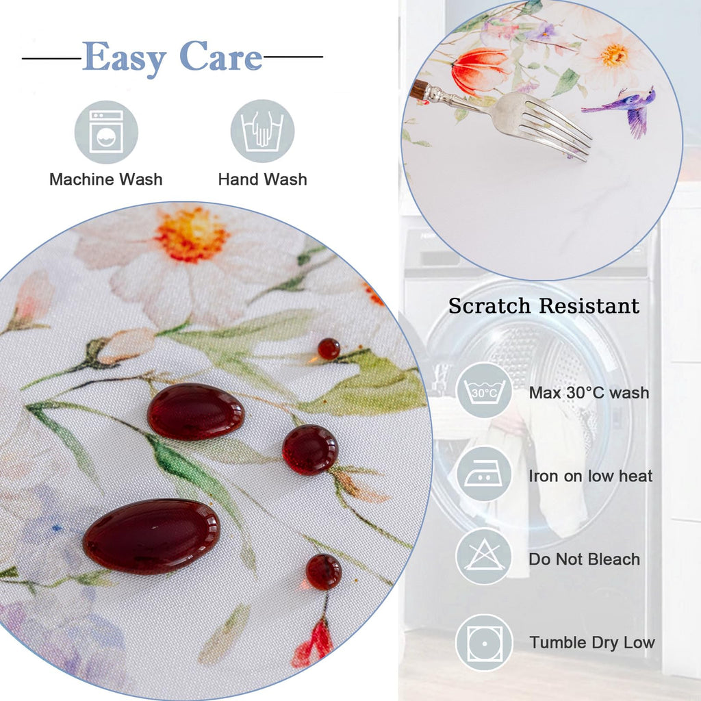 Spring Garden Party Rectangle Tablecloth Triple Vine Floral, 84 x 60 Inch
