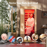 ENSTVER Infrared Wood Sauna 5.4Ft 1 Person