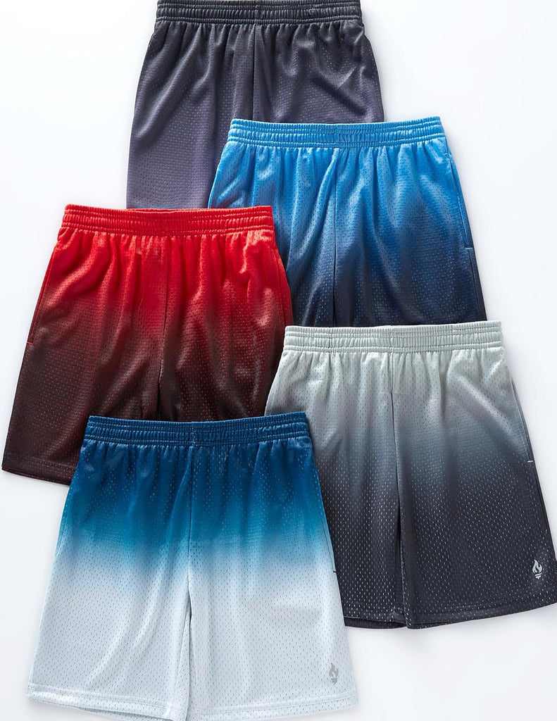 Pro 5 Pack Youth Boys Athletic Mesh Basketball Shorts