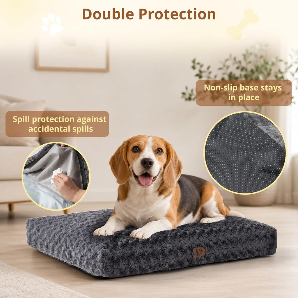 Dog Bed for Medium Dogs, Shredded Memory Foam, Washable, Non-Slip