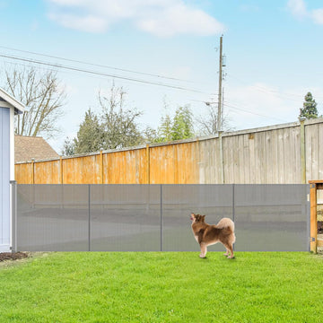Reinforced 42" Tall Pet Gate 155" Extra Wide Retractable Baby Gate, Gray