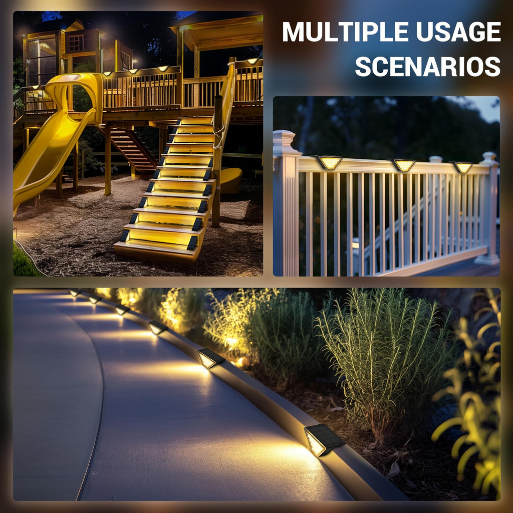 Solar Step Lights Waterproof, Stair Lights Outdoor Decor, 6 Pack Warm White
