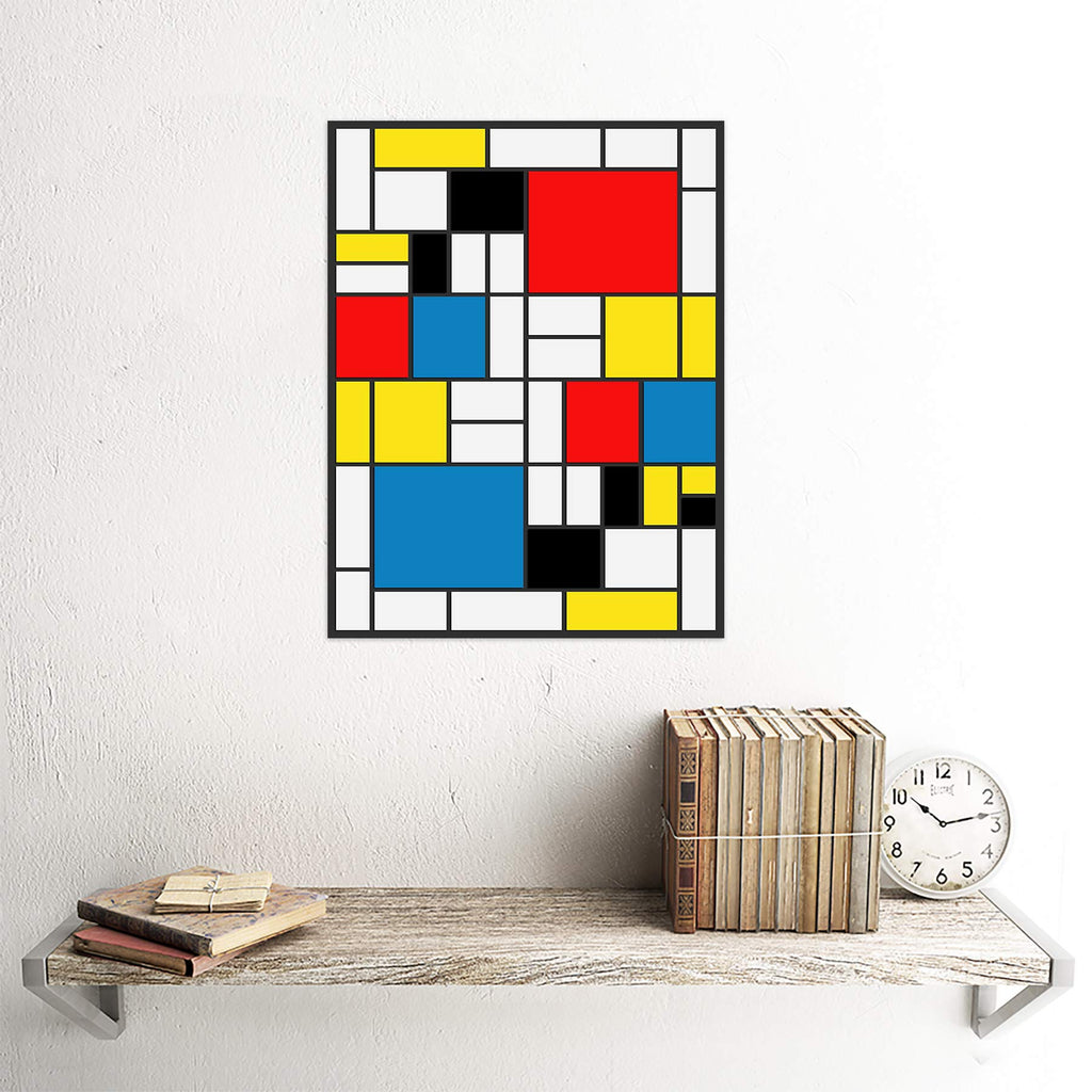 Mondrian Abstract Cubes Squares Old Master Painting Unframed Wall Art Print Poster Home Decor Premium