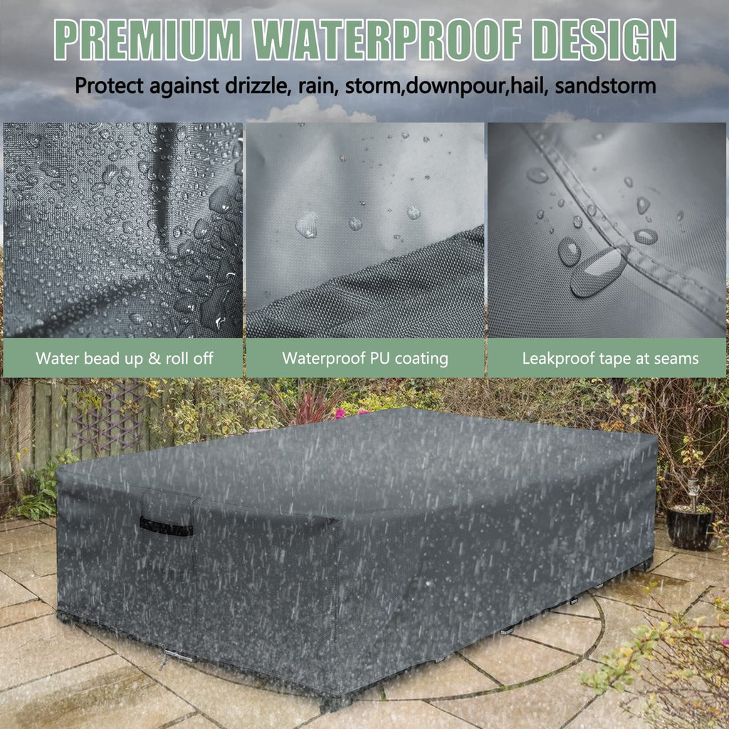 Outdoor Furniture cover Waterproof, Outdoor Sectional Cover, Rectangular Patio Covers for Outdoor Furniture Set, 110"