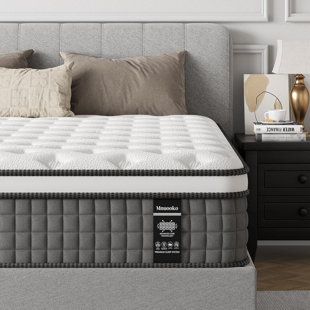 Sleep 12 Inch Queen Size Mattress, Hybrid Mattress in a Box, Cooling Gel Memory Foam and Individual Pocket Springs