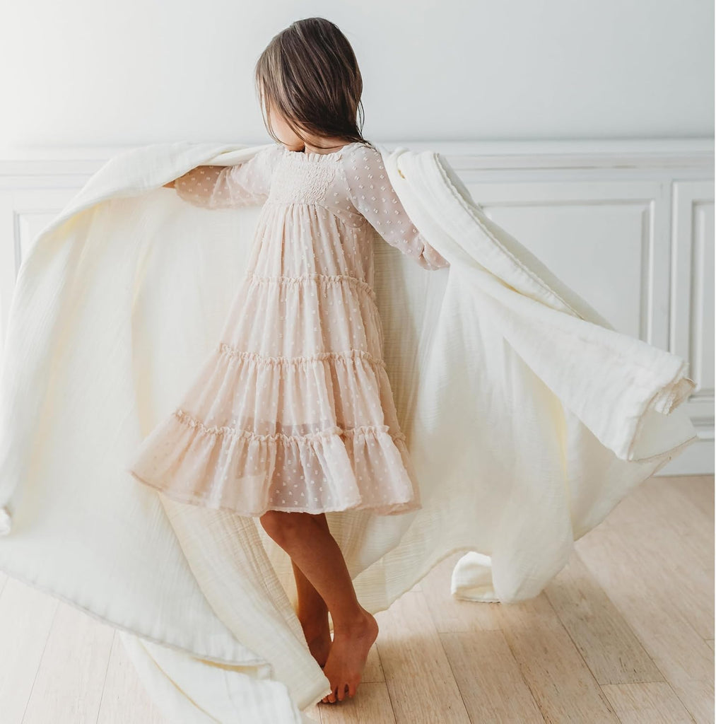 Muslin Baby Blanket - GOTS Certified 100% Cotton, Swaddle, Receiving & Nursing Cover, Soft Breathable Baby Blanket
