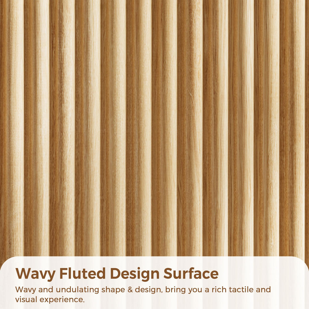 Fluted 5 Drawer Dresser, 43" Tall Dresser, Modern Fluted Chest of Drawers, Handle-Free/Floor-Mounted Wood Drawer