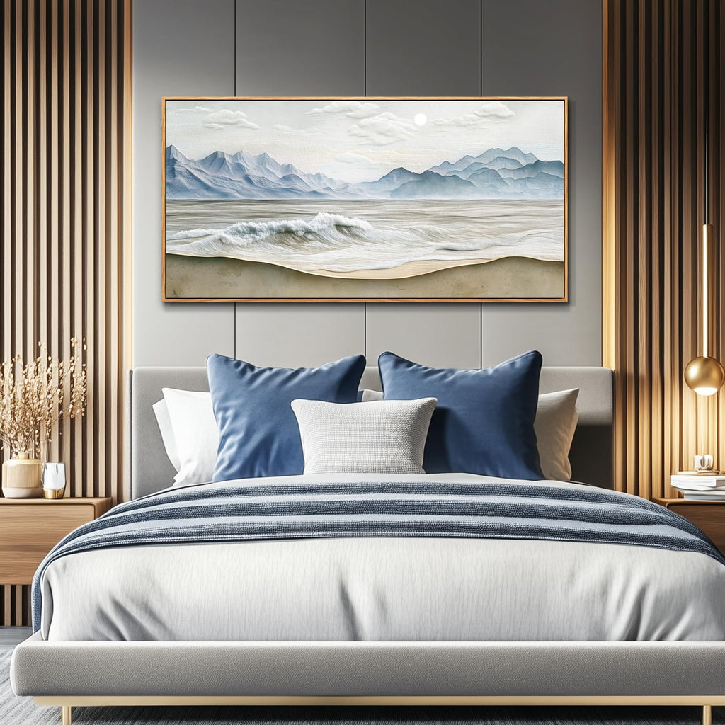 Beach Pictures Wall Art, Large Canavs Wall Art, Ocean Wall Decor Living Room, Farmhouse Landscape Painting, Mountain Wall