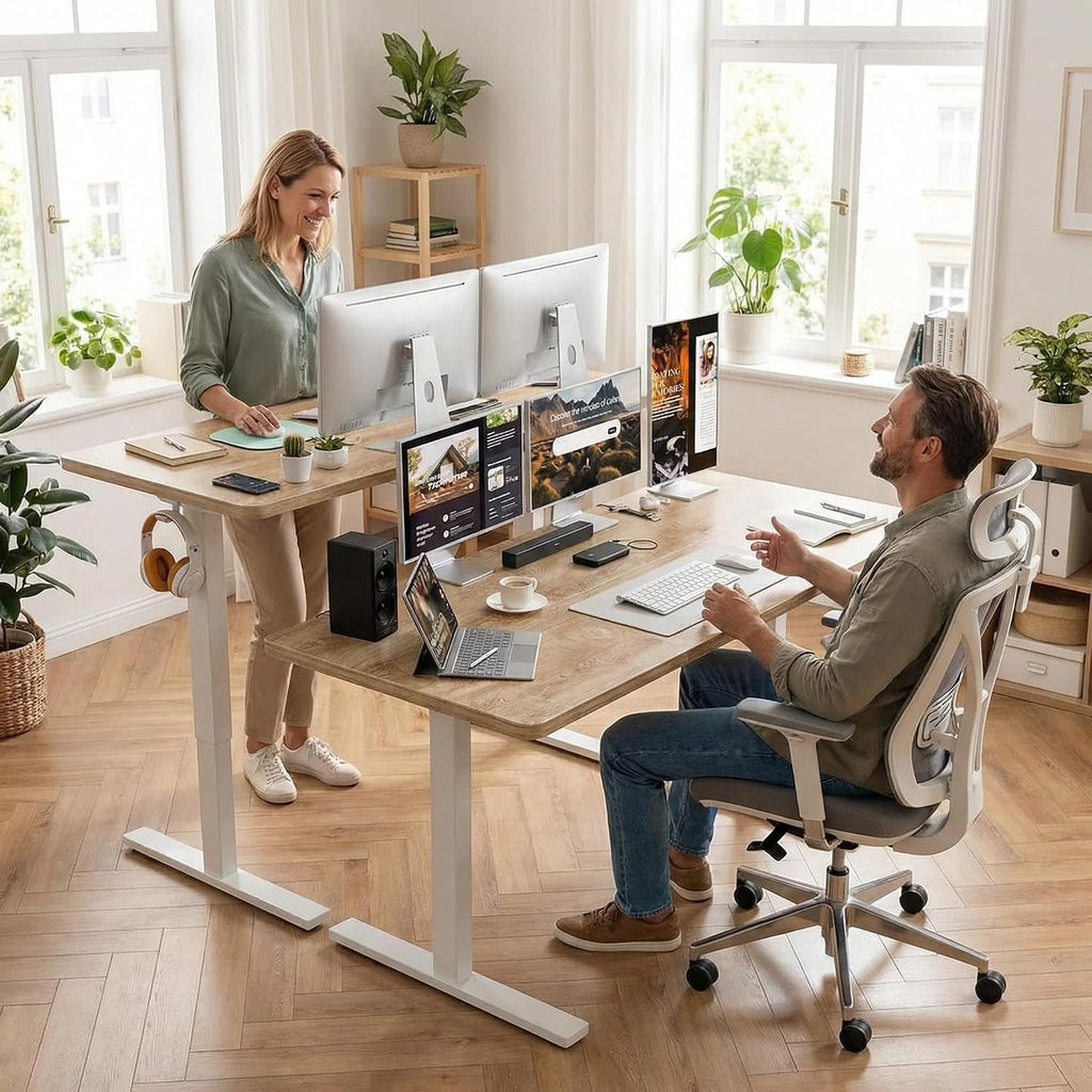 55x32 Extra-Deep Electric Standing Desk, Wide Desktop Fits 49" Ultrawide Monitor+Dual Screens, 176 lbs Capacity, 2