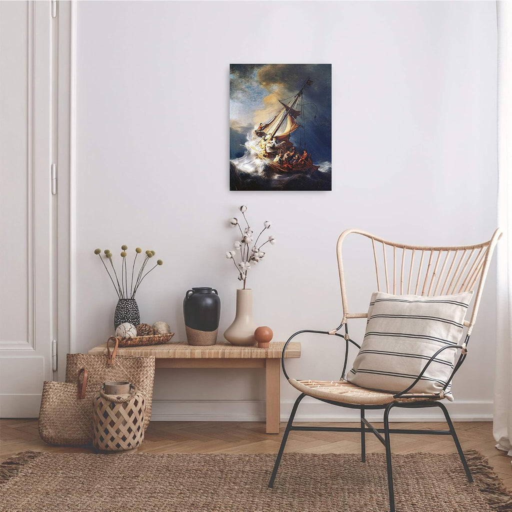 The Storm on the Sea of Galilee by Rembrandt van Rijn The World Classic Art Reproductions, Giclee Canvas Prints Wall
