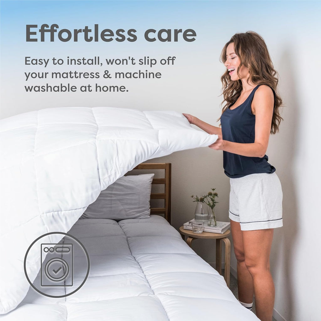 Hypoallergenic Mattress Cover- Overstuffed - Deep Pocket - Goose Down Alternative Pillow Top Mattress Topper Queen