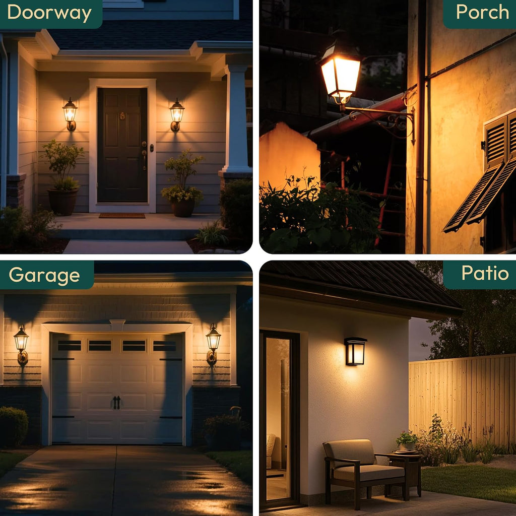 Amber ST19 Dusk to Dawn LED Outdoor Light Bulb, 700LM Sunlight Sensor Light Bulbs, 7W (60W Equivalent), 2200K Warm