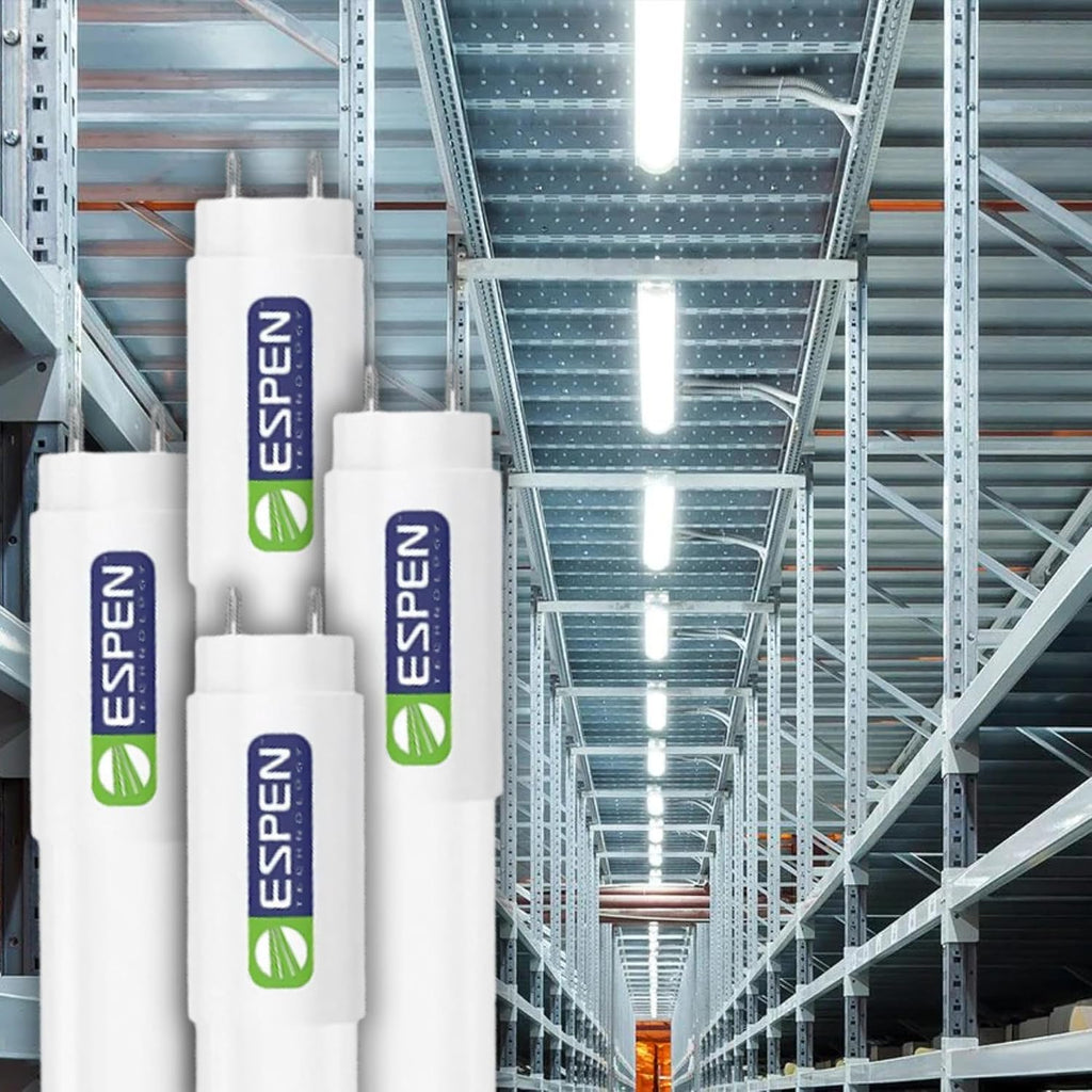 2FT LED T8 Type A+B Light Tube, Plug & Play or Ballast Bypass, 3500K Neutral White, 9W, 1350 Lumens, Glass