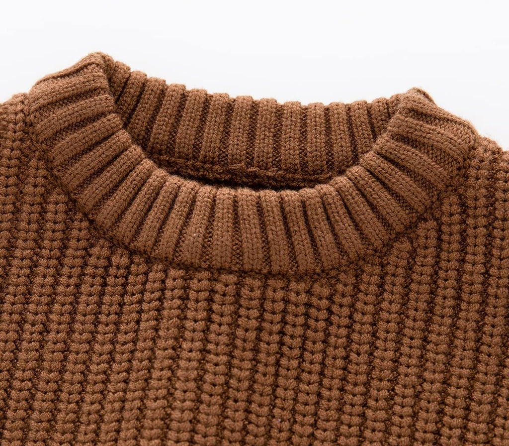 Toddler Unisex Baby Knitted Sweater Warm Soild Pullover Top