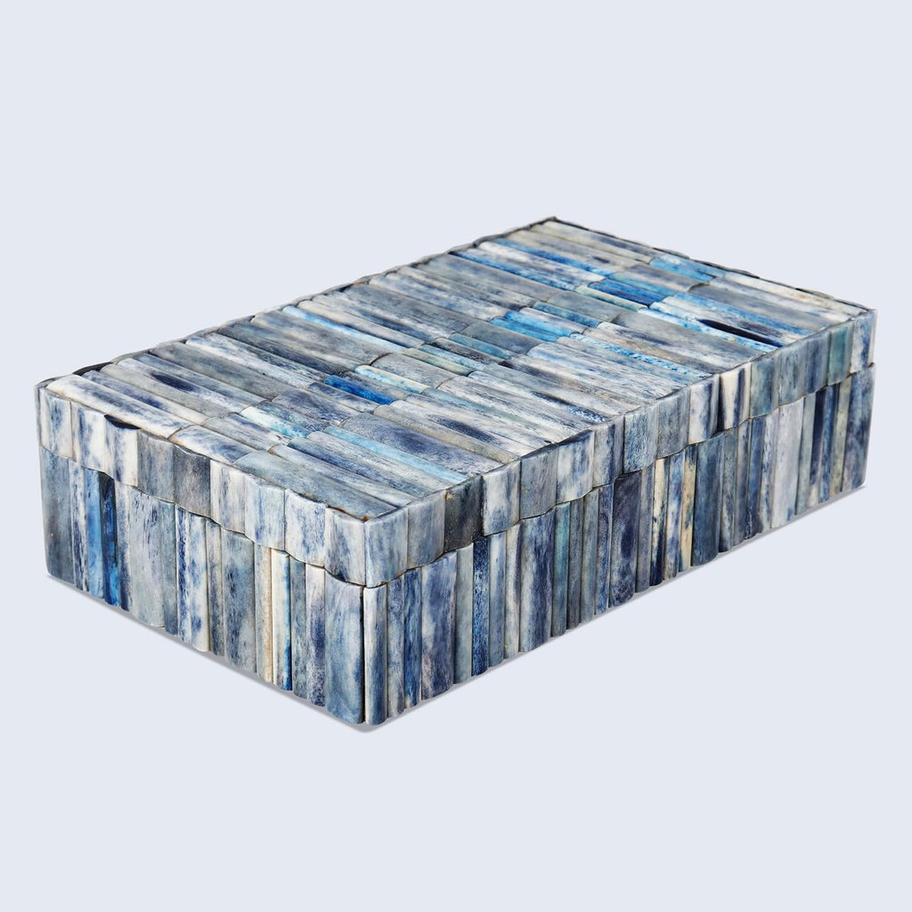 Decorative Storage Box 10x6 - Remote Organizer Box with Lid, Modern Decorative Keepsake Box, Boho Shelf Décor