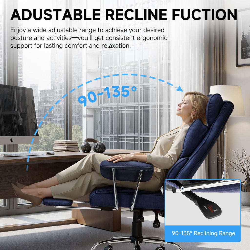 Gaming Chair, Big and Tall Office Chair with Footrest, Ergonomic Executive Computer Desk Chairs, Comfy Wide Seat with