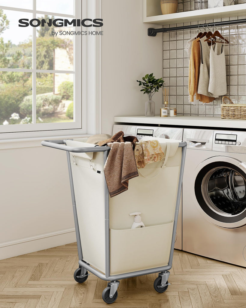 1-Section Laundry Basket with Wheels, 34.3 Gallons (130 L) Hamper