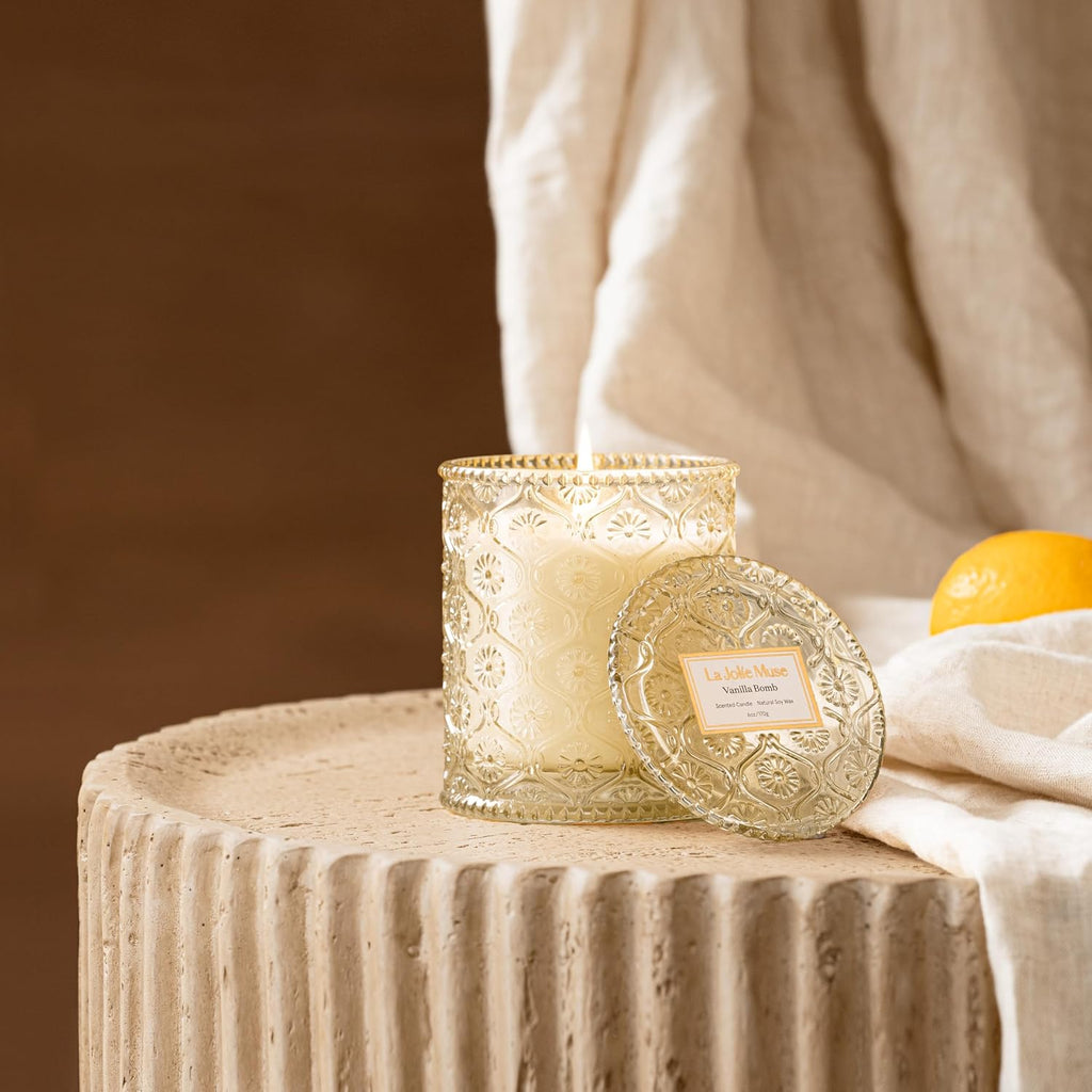 Vanilla Zest Scented Candles, Natural Soy, 40 Hrs - Set of 6