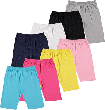 Pack Girls Bike Shorts - Breathable Cotton Spandex for Comfort All Day - Perfect for School, Play & Layering