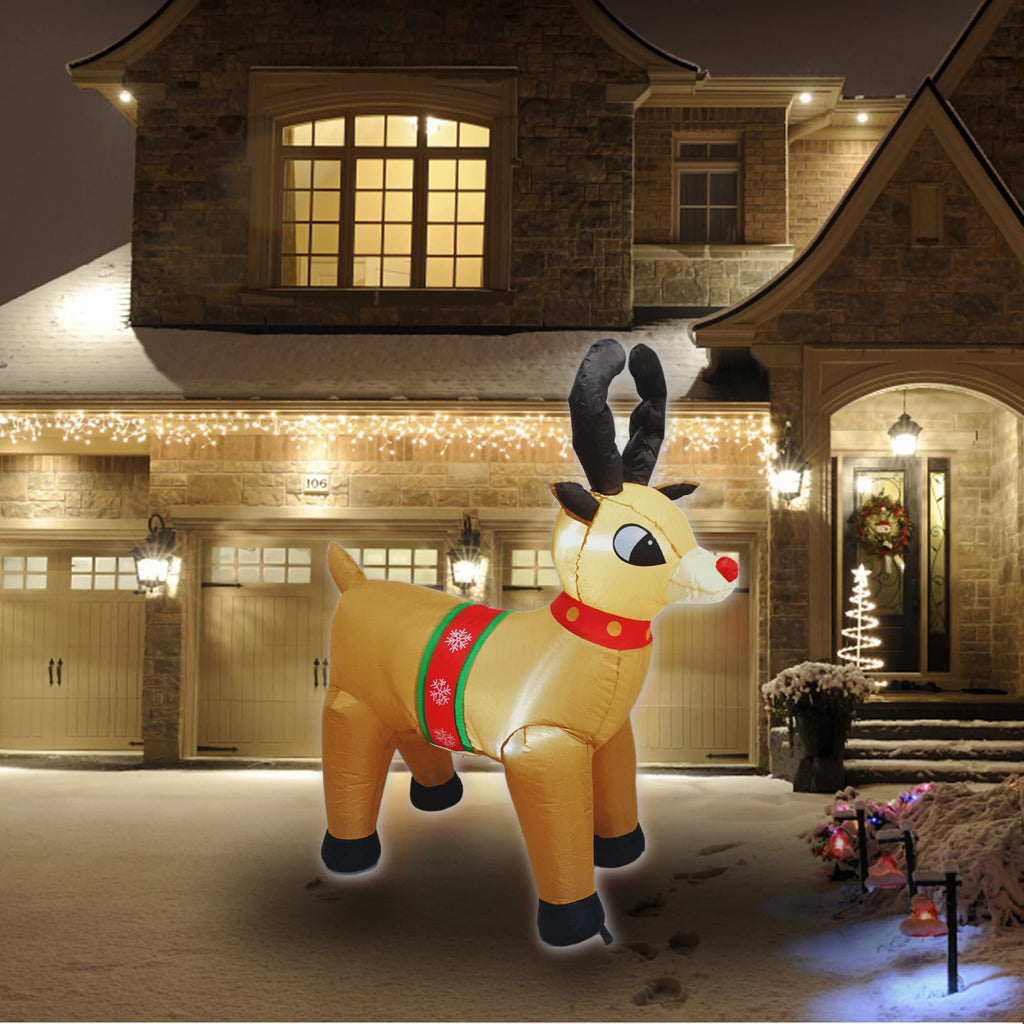 4 Feet Christmas Inflatable Deer Decorations, Christmas Inflatable Reindeer Decor Lighted Blow Up Christmas Outdoor