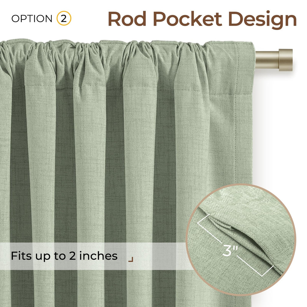 Sage Green Blackout Curtains Living Room 72 Inch Long