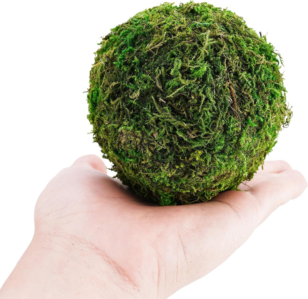 Decorative Moss Balls Set - Fake Moss Balls for Bowl Fillers, Centerpiece Decor, Home Decor, Vase Filler, Wedding - Set of 6