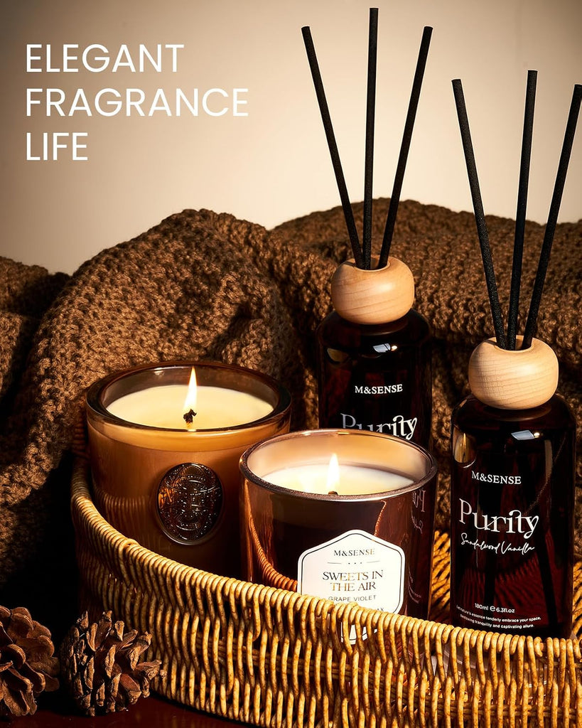 Reed Diffuser, White Cardamom Sage, 6.3 oz Natural Essential Oil
